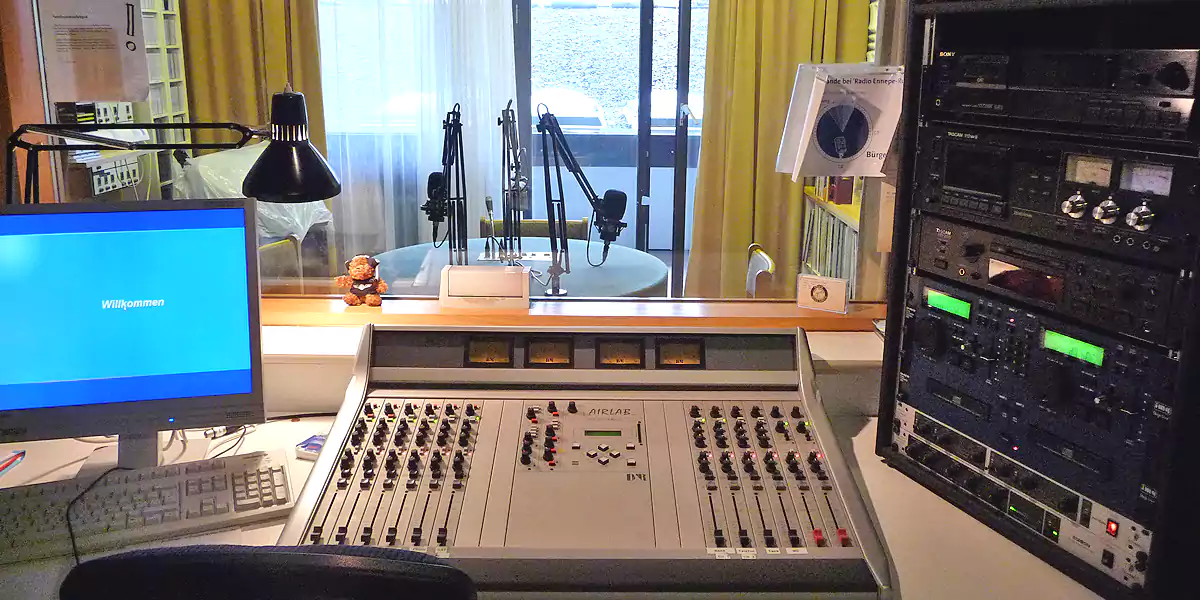 Im RuhrstadtStudio Witten produzierten zahlreiche Radio-Gruppen ihre Sendungen. Das Studio im Ev. Krankenhause Witten wurde im Februar 2016 geschlossen. (Foto: Marek Schirmer)