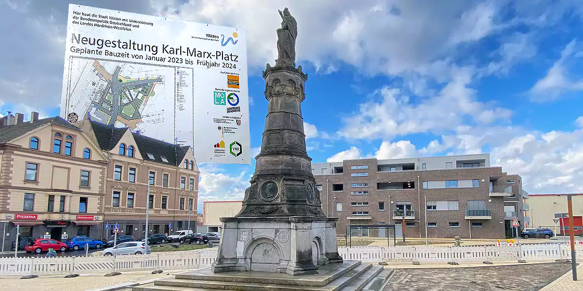 Umbau des Karl-Marx-Platzes im Jahr 2024 (Foto: MS)